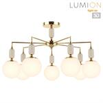 Превью фото №1  Люстра LUMION 6580/7C CLASSI LN26 36 французское золото, серый/белый металл, керамика/стекло Люстра потолочная E14 7*40W 220V VIVIEN