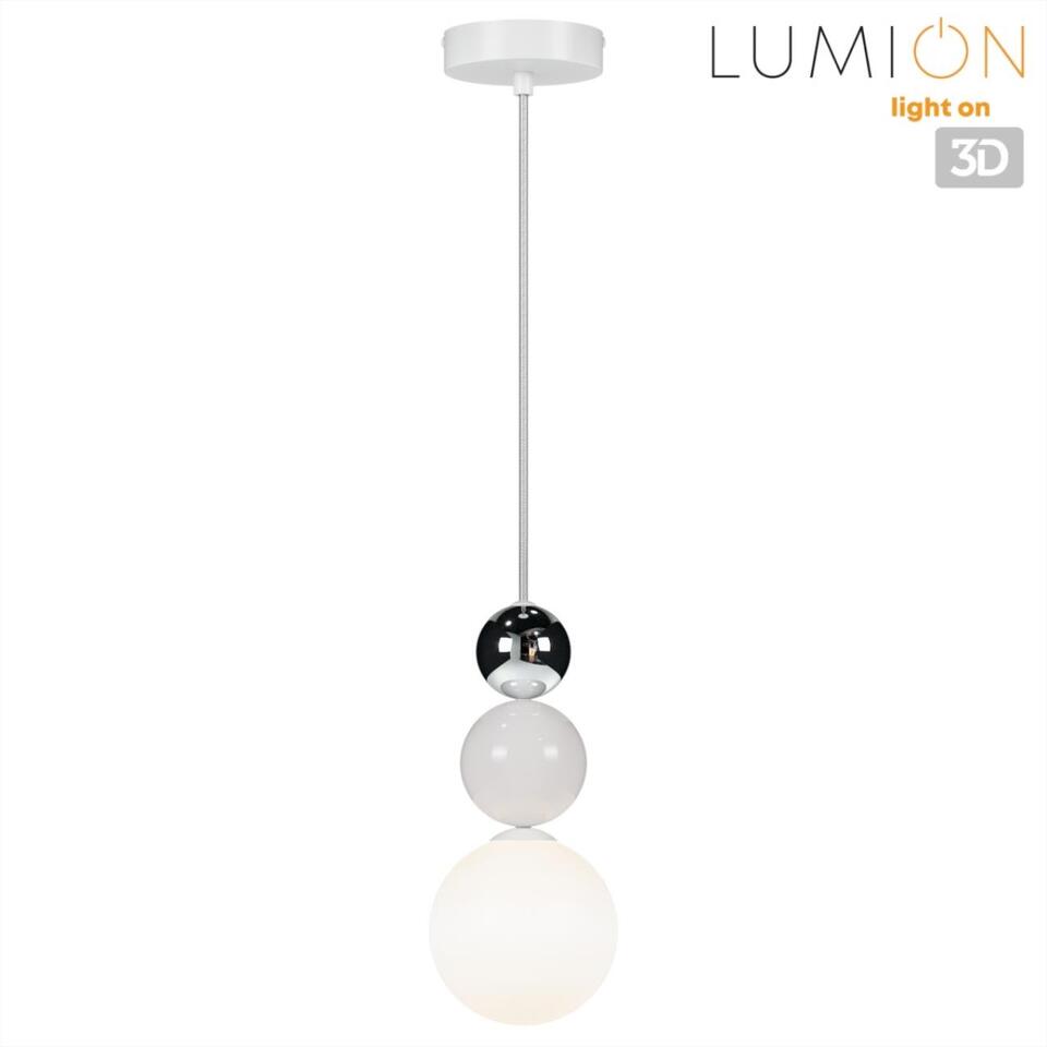 Фото №6  Подвесной светильник LUMION 6559/1 SUSPENTIONI LN26 412 белый/белый, хром/металл/металл, стекло Подвес G9 1*20W 220V BONBONES