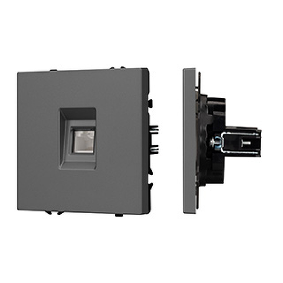 Фото №1  Розетка Arlight Механизм компьютерной розетки SCT-NOBE-MPC1-SFPL-GR (RJ-45, CAT6) ( Серый базальт)