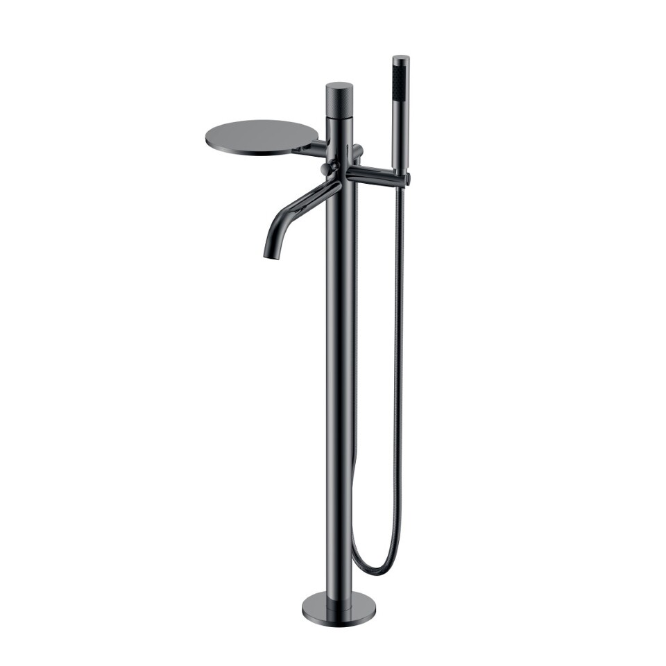 Фото №2  Boheme Смеситель STICK напольный Shine Gun Metal SPIRALE