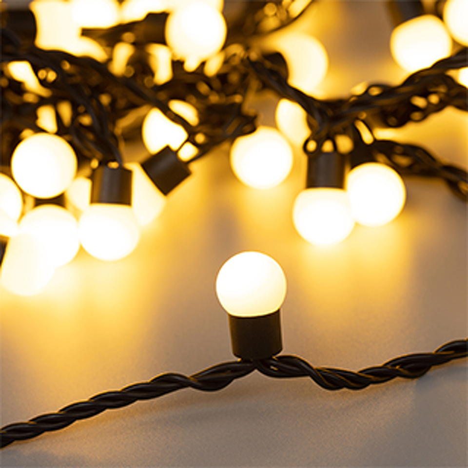 Фото №1  Ardecoled Светодиодная гирлянда ARD-BALL-CLASSIC-D17.5-10000-BLACK-100LED WARM (230V, 7W) ( IP65)