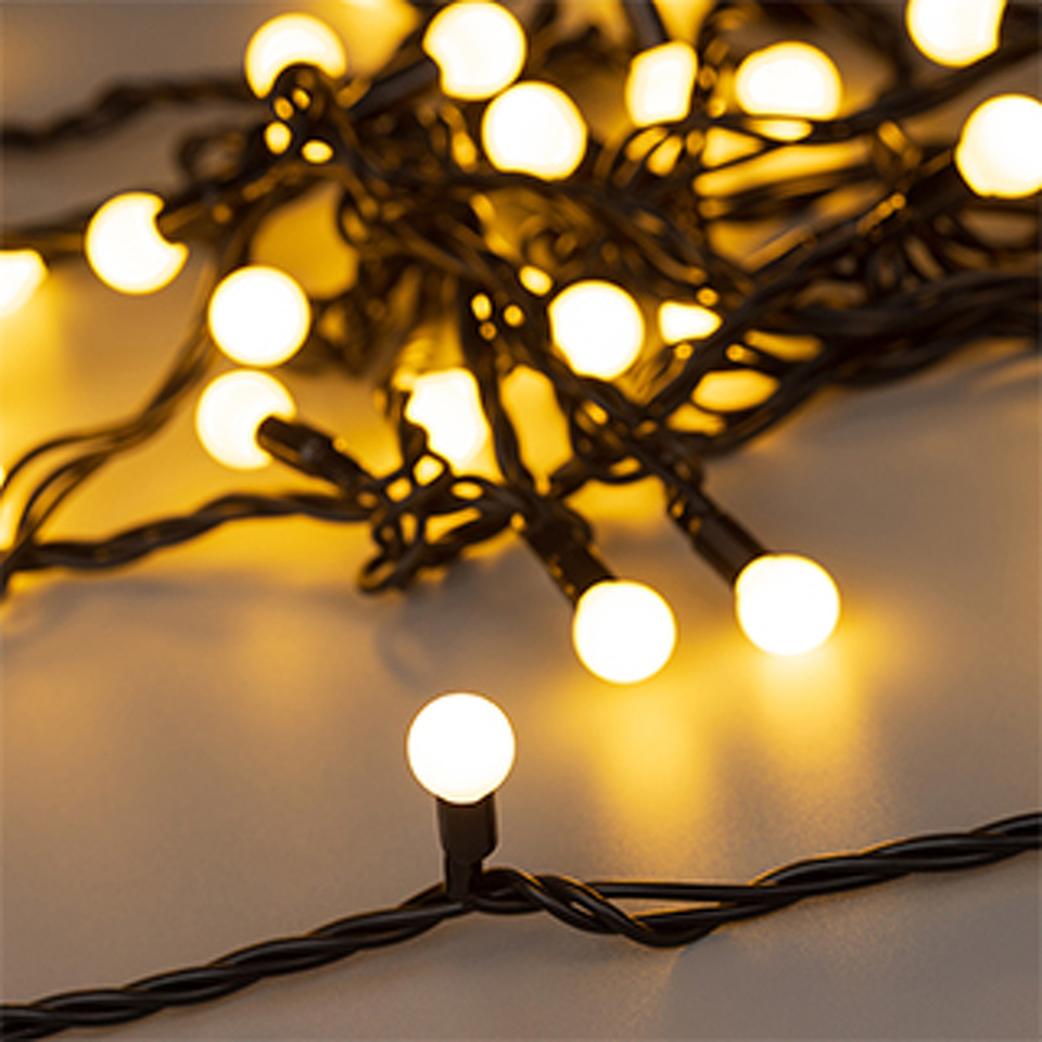 Фото №1  Ardecoled Светодиодная гирлянда ARD-BALL-CLASSIC-D13-5000-BLACK-50LED WARM (230V, 3.5W) ( IP65)