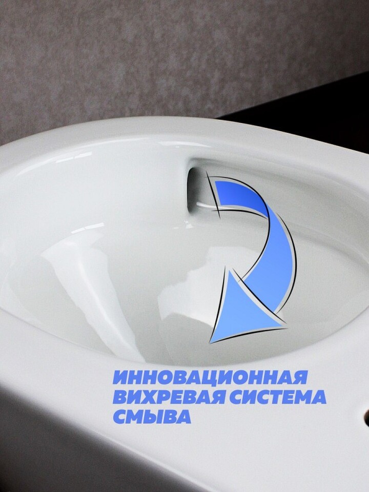 Фото №28  Унитаз Teymi Унитаз подвесной Lina VORTEX безободковый, сиденье Дюропласт микролифт T40110
