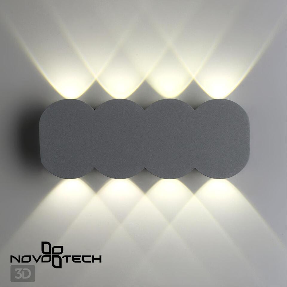 Фото №4  NOVOTECH 358561 STREET NT21 734 темно-серый Ландшафтный настенный светильник IP54 LED 4000K 8W 85-265V CALLE