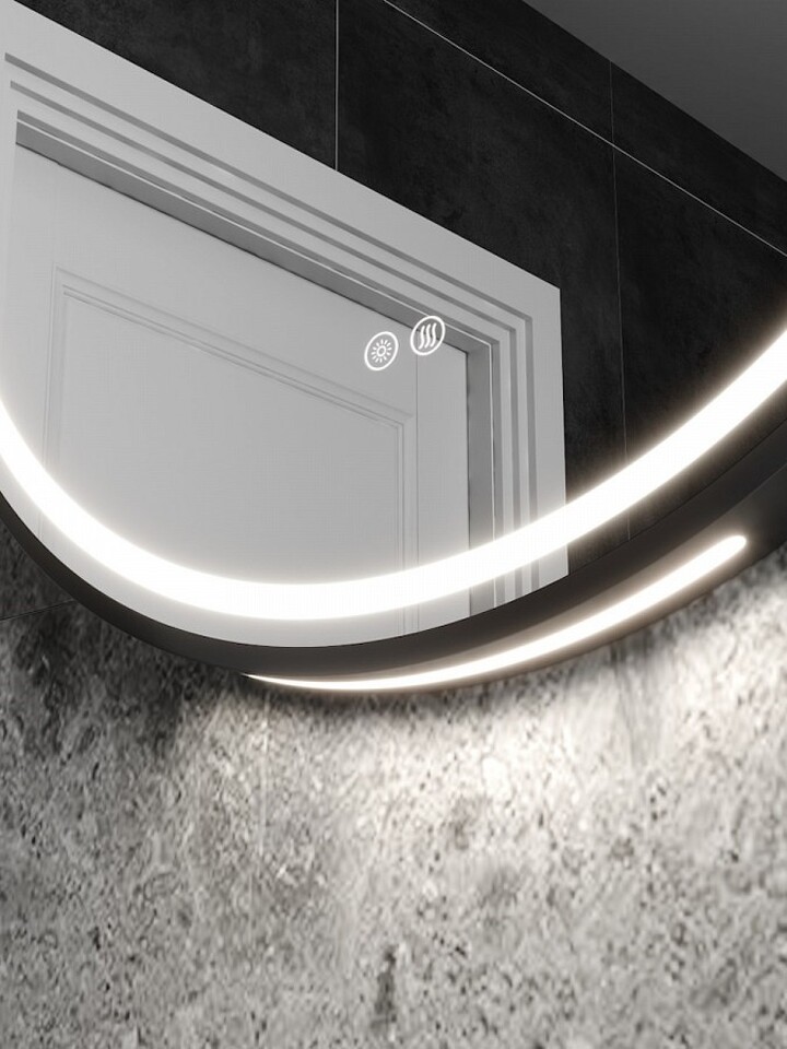 Фото №32  Watersense Зеркало Lina Supernova Black D60, LED подсветка, сенсор, антипар T20122