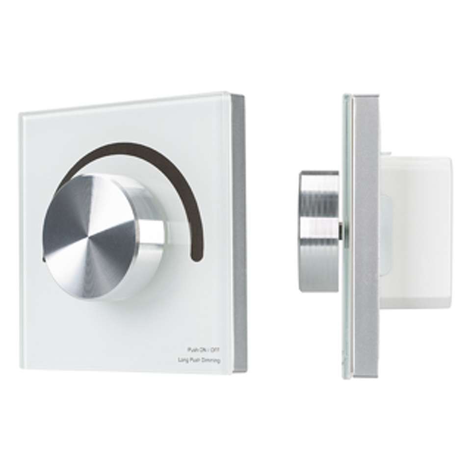 Фото №1  Arlight Панель SMART-P90-DIM-G-IN White (230V, Rotary, 2.4G) ( IP20 Пластик, 5 лет)