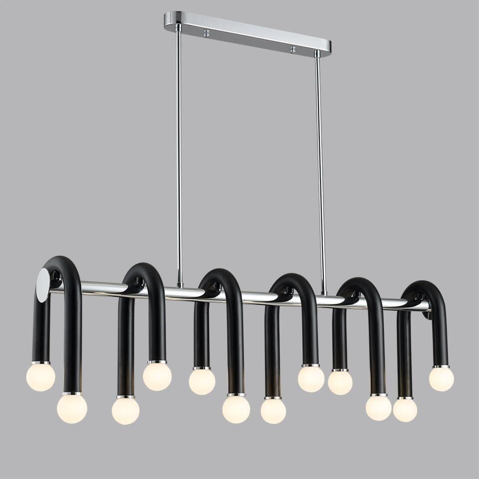 Фото №4  Люстра LUMION 5699/12C MODERNI LN23 000 чёрный, хром Люстра потолочная E14 12*60W 220V CASPIAN