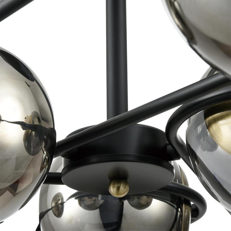 Фото №9  Люстра LUMION 8060/6C COMFI LN24 000 черный/дымчатый металл/стекло Люстра потолочная E27 6*60W 220V CAMILIE