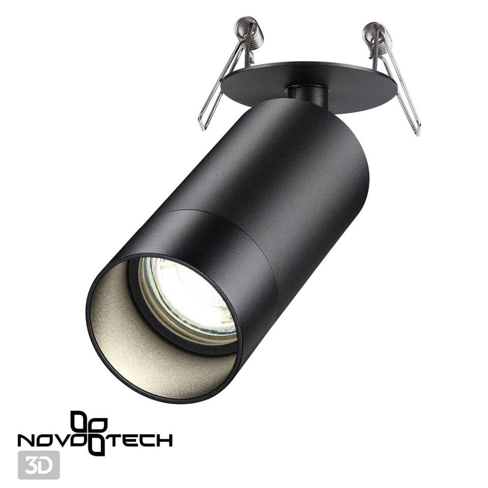 Фото №2  NOVOTECH 370873 SPOT NT22 506 черный Светильник встраиваемый IP20 GU10 9W 220V SLIM