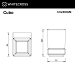 Превью фото №2  Стакан подвесной WHITECROSS Cubo CU2430GM (оружейная сталь)