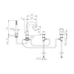 Превью фото №2  121394XX Palazzani MIDI врезной смеситель для ванны Сталь шлифованная, PVD 80