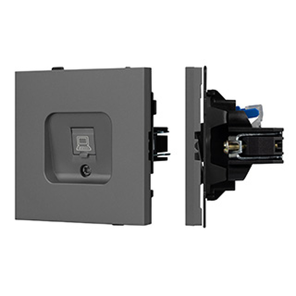 Фото №1  Розетка Arlight Механизм компьютерной розетки SCT-TENDO-MPC1-SFPL-GR (RJ-45, CAT6) ( Матовый графитовый)