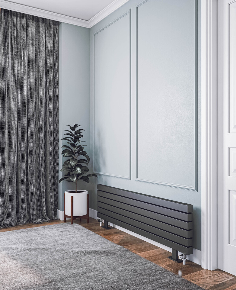 Фото №3  Радиатор Warmmet Power 60HN ширина 750 мм секций 6 цвет черный тип подключения: нижнее левое