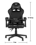 Превью фото №9  Кресло спортивное TopChairs Druid серый ткань