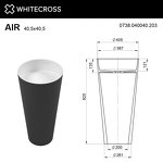 Превью фото №4  Раковина Умывальник WHITECROSS Air D=40,5 (черный/белый мат) иск. камень
