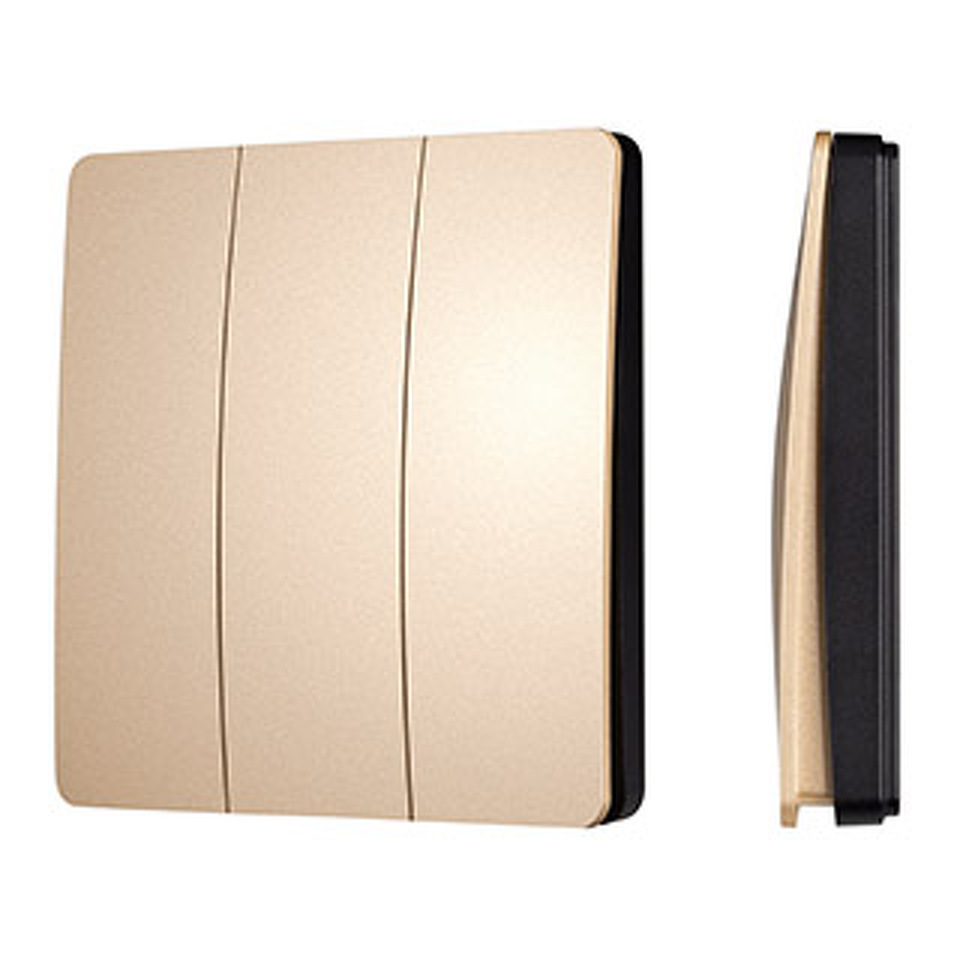 Фото №1  IARL INTELLIGENT ARLIGHT Кнопочная панель KINETIC-801-22-3G-WP-SUF Gold (No battery, IP67, 433Mhz) ( IP67 Пластик, 3 года)
