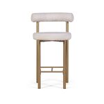 Превью фото №2  Top concept Стул полубарный Бигги, букле Turin ivory / опоры золото