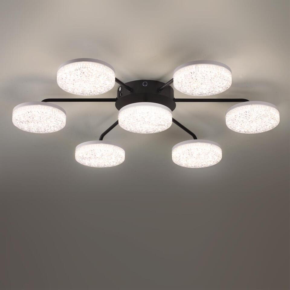 Фото №12  Люстра LUMION 8236/7CL LEDIO LN25 000 черный, металл/акрил Люстра потолочная с ПДУ LED 90W 3000-6000К 220V DIDANA