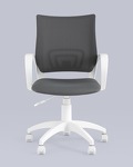 Превью фото №5  Кресло Кресло офисное Topchairs ST-BASIC-W серая ткань крестовина белый пластик
