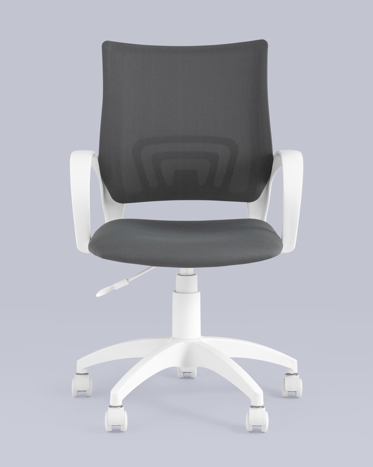 Фото №9  Кресло Кресло офисное Topchairs ST-BASIC-W серая ткань крестовина белый пластик