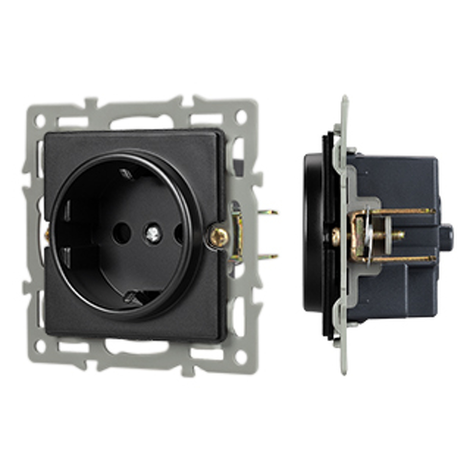 Фото №1  Розетка Arlight Механизм электрической розетки SCT-GP-MEU-PL-BK (250V, 16A) ( -)