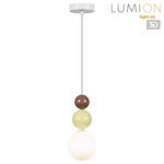 Превью фото №1  Подвесной светильник LUMION 6557/1 SUSPENTIONI LN26 412 белый/белый, коричнеый, персиковый/металл/металл, стекло Подвес G9 1*20W 220V BONBONES