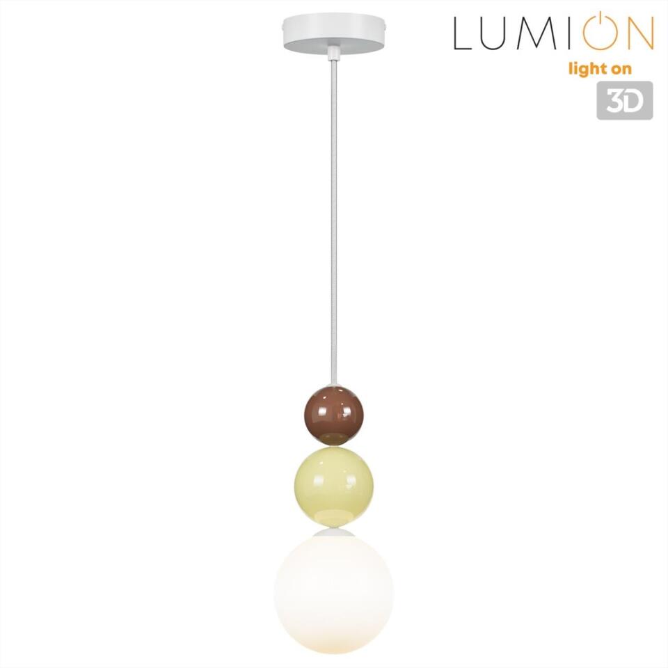 Фото №6  Подвесной светильник LUMION 6557/1 SUSPENTIONI LN26 412 белый/белый, коричнеый, персиковый/металл/металл, стекло Подвес G9 1*20W 220V BONBONES