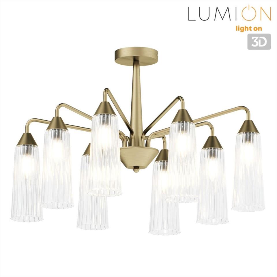 Фото №9  Люстра LUMION 6584/8C MODERNI LN25 000 бронза/прозрачный, металл/стекло Люстра потолочная E14 8*40W 220V DOLIANA