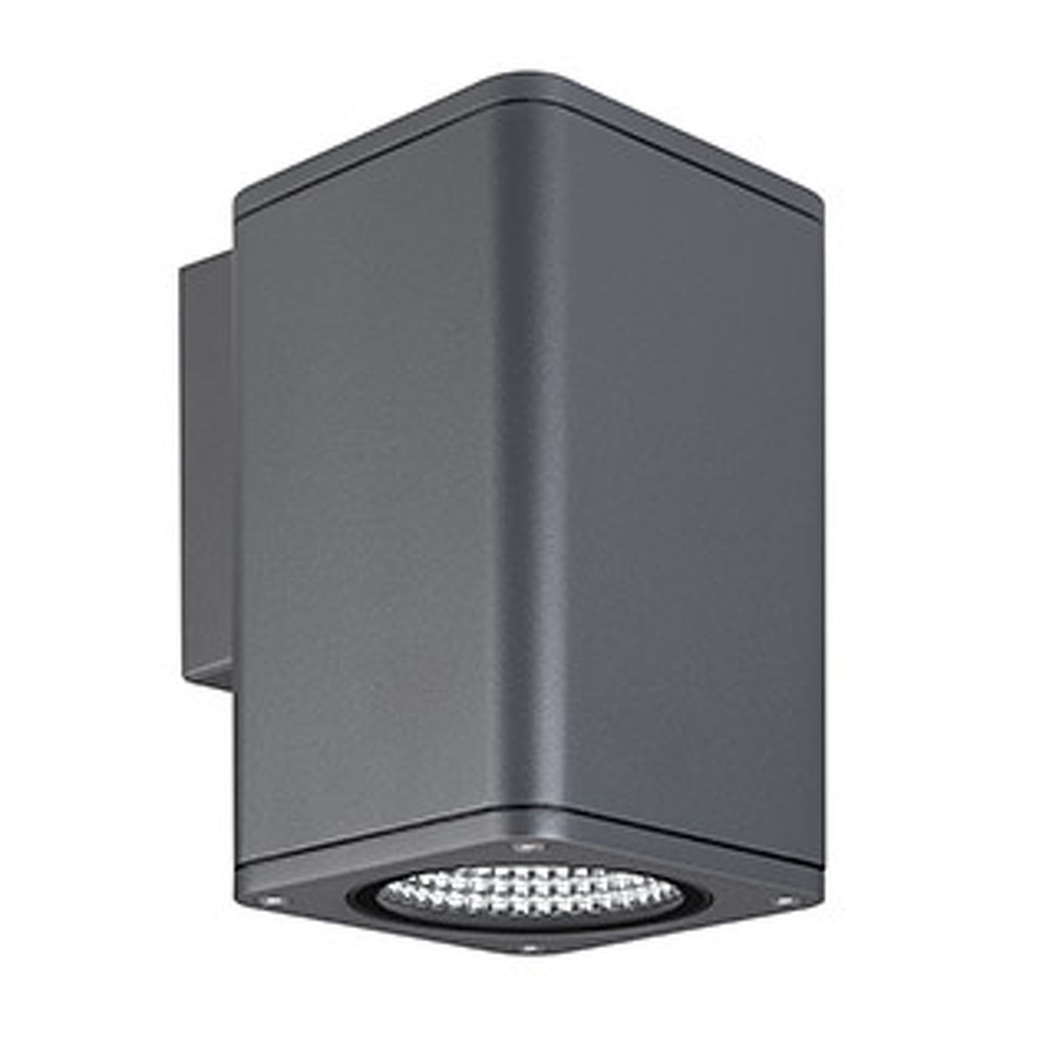 Фото №1  Arlight Светильник LGD-EVO-WALL-S100x100-12W Warm3000 (GR, 44 deg, 230V) ( IP54 Металл, 3 года)