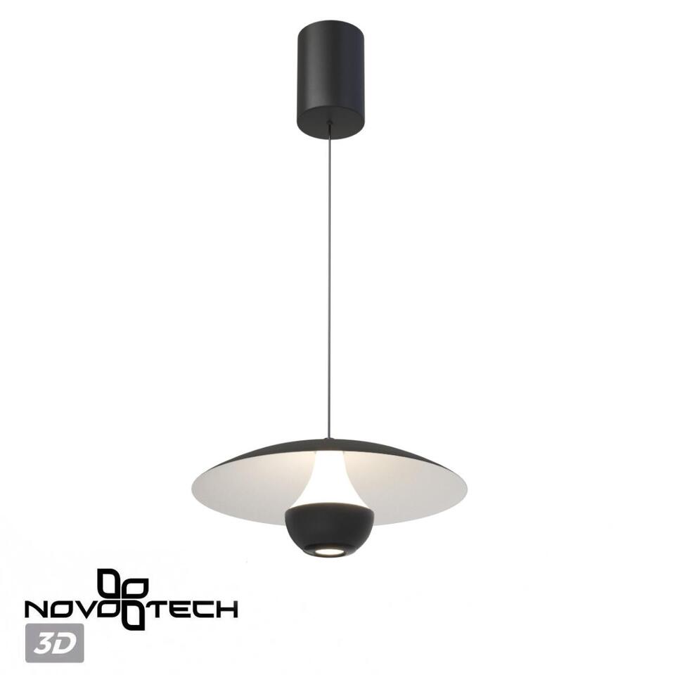 Фото №8  Подвесной светильник NOVOTECH 359336 OVER NT24 324 черный Светильник подвесной с механизмом регулировки высоты, провод 2м IP20 LED 4W вниз/3W вверх 760Лм 3000K 170-265V IMAN