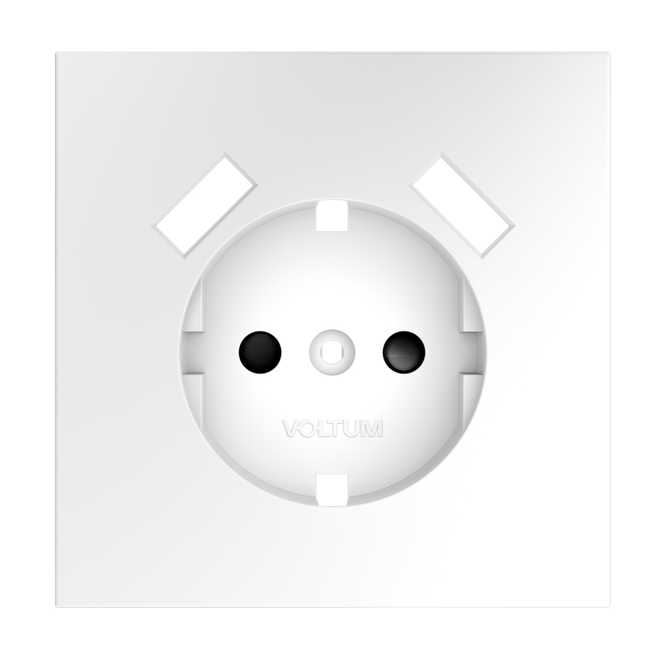 Фото №3  VOLTUM Накладка для розетки с заземлением и защитными шторками, с USB A+A, S70 (белый матовый)