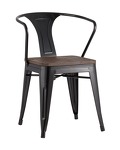Превью фото №1  Стул TOLIX ARM WOOD с подлокотниками черный