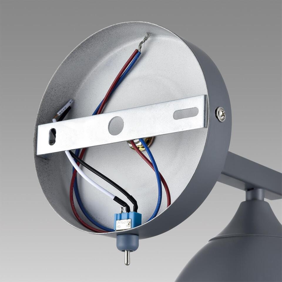 Фото №7  LUMION 8096/1W MODERNI LN26 339 серый/серый металл, дерево/металл Бра Е27 1*60W 220V COLANGE