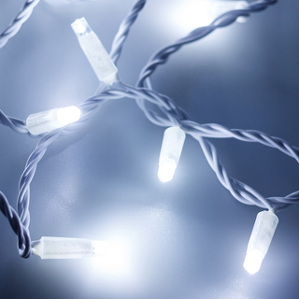 Фото №1  Ardecoled Светодиодная гирлянда ARD-STRING-CLASSIC-10000-WHITE-100LED-FLASH WHITE (230V, 7W) ( IP65)