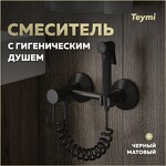Превью фото №1  Teymi Смеситель с гигиеническим душем Martta, черный матовый T10269