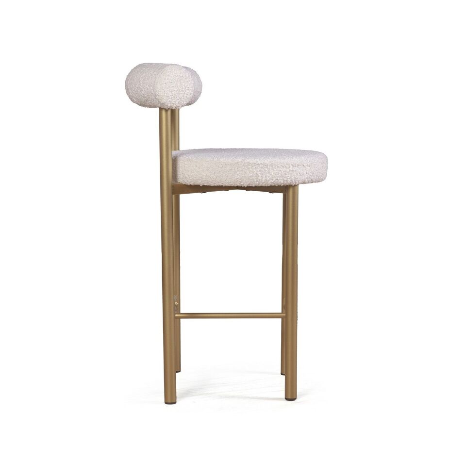 Фото №6  Top concept Стул полубарный Бигги, букле Turin ivory / опоры золото