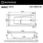 Превью фото №3  Ванна WHITECROSS Wave 150x70 "SOFT" (хром)