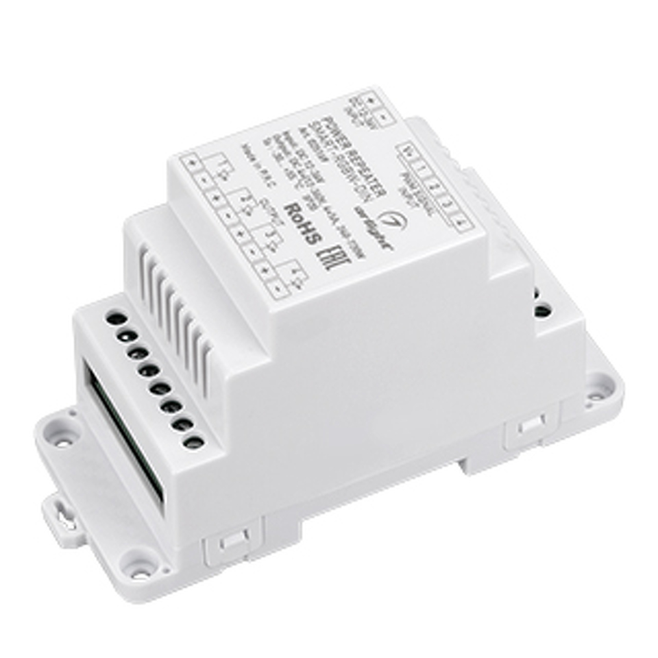 Фото №1  Arlight Усилитель SMART-RGBW-DIN (12-36V, 4x5A) ( IP20 Пластик, 5 лет)