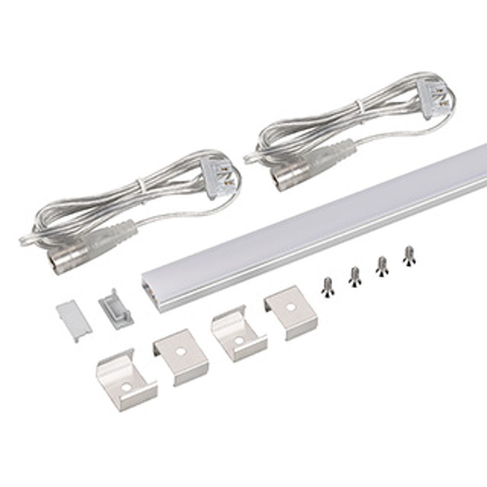 Фото №1  Arlight Набор для светодиодной подсветки ARL-KIT-SLIM-FC 24V Warm3000 (14 W/m, IP20, 2m) ( Алюминий+пластик)