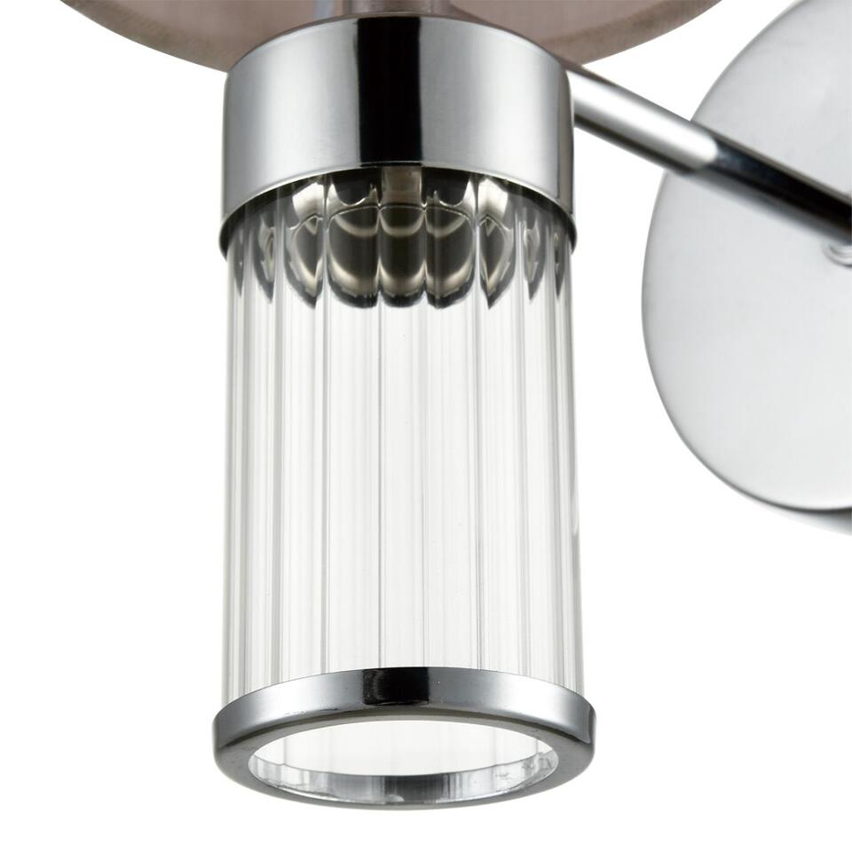 Фото №8  LUMION 6585/1W MODERNI LN26 060 хром/бежевый, металл/текстиль, стекло Бра E14 1*40W 220V ARNIKA