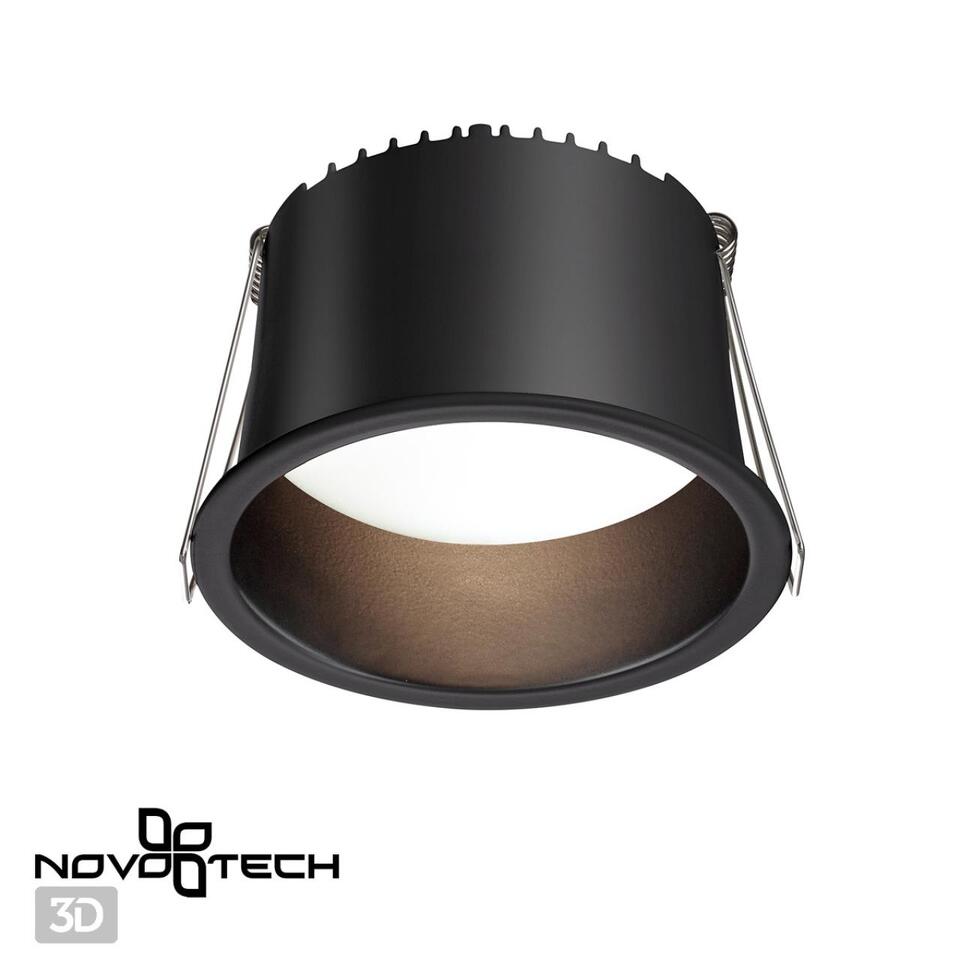 Фото №4  NOVOTECH 358902 SPOT NT22 472 черный Светильник встраиваемый светодиодный IP20 LED 4000К 12W 220V TRAN