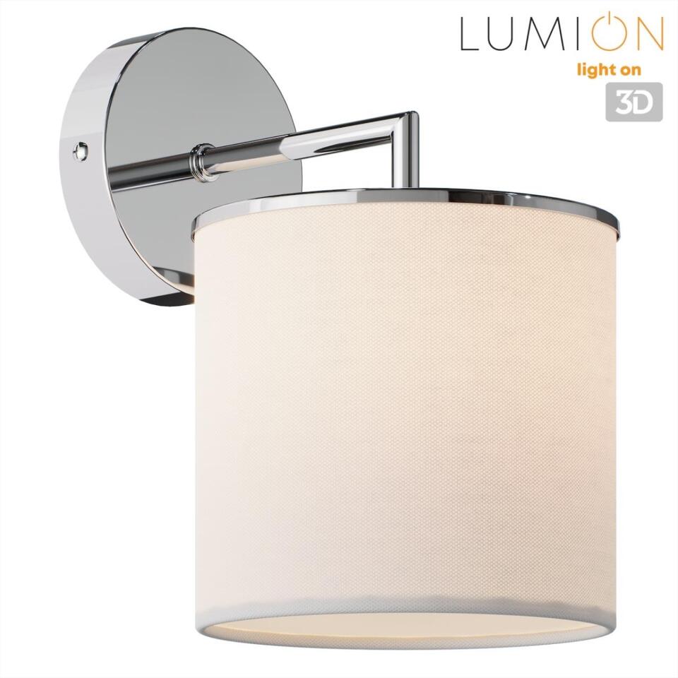 Фото №8  LUMION 6591/1W CLASSI LN26 065 хром/белый, металл/текстиль Бра E14 1*40W 220V SUNTORI