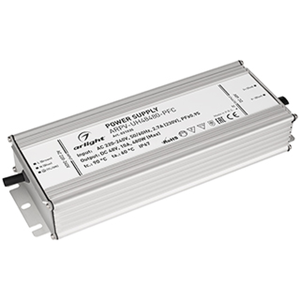 Фото №1  Arlight Блок питания ARPV-UH48480-PFC (48V, 10A, 480W) ( IP67 Металл, 7 лет)