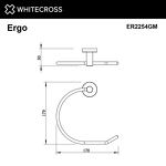 Превью фото №2  Полотенцедержатель кольцо WHITECROSS Ergo ER2254GM (оружейная сталь)