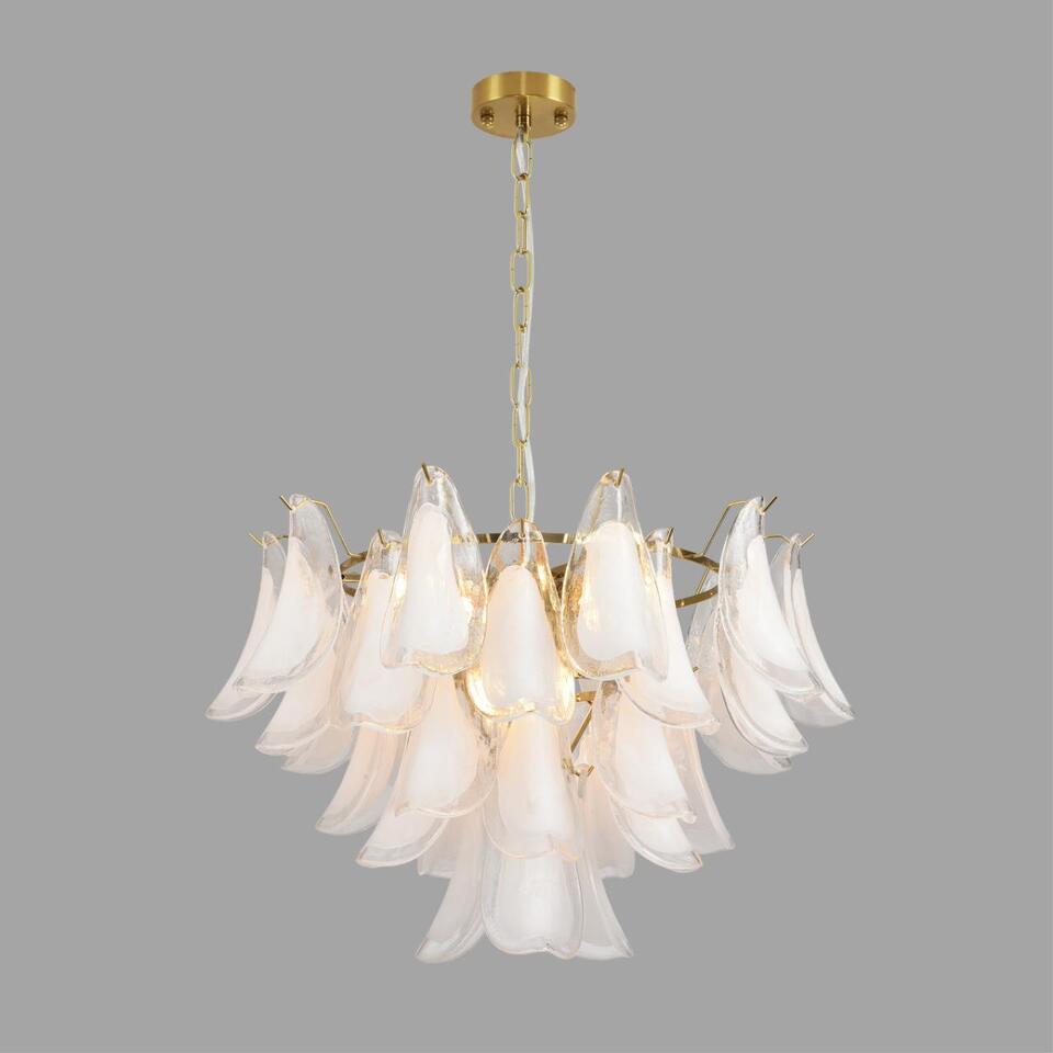 Фото №8  Люстра LUMION 8385/9 NEOCLASSI LN26 141 золото/белый, металл/стекло Люстра E14 9*40W 220V PLUME
