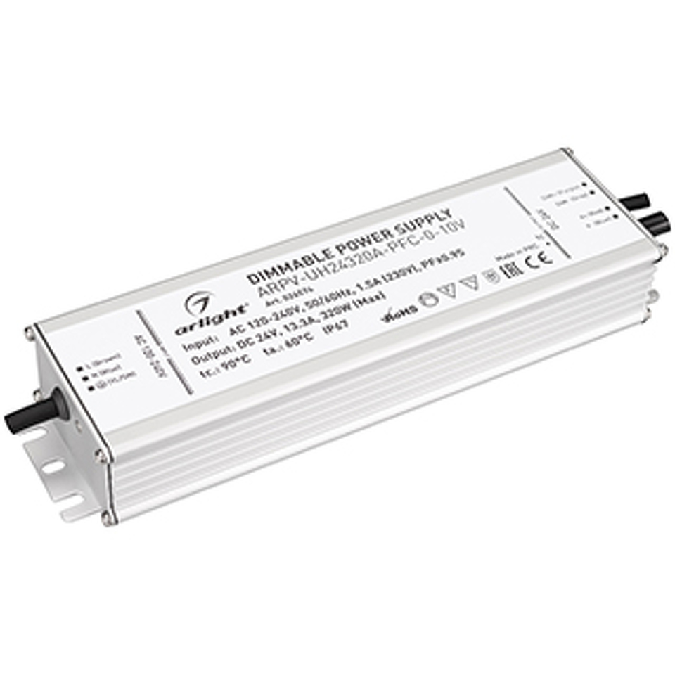 Фото №1  Arlight Блок питания ARPV-UH24320A-PFC-0-10V (24V, 13.3A, 320W) ( IP67 Металл, 7 лет)
