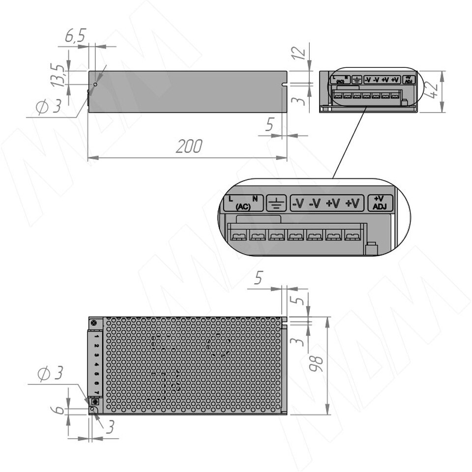 Фото №3  PULSE СТАНДАРТ Блок питания AC-230/DC-12V, IP20, 150W, STANDART (PS12-IP20-ST-150W)