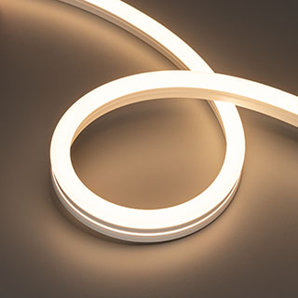 Фото №1  Arlight Лента герметичная MOONLIGHT-SIDE-A140-12x24mm 24V Warm3000 (9.6 W/m, IP68, 5m, wire x2) ( Вывод прямой, 3 года)