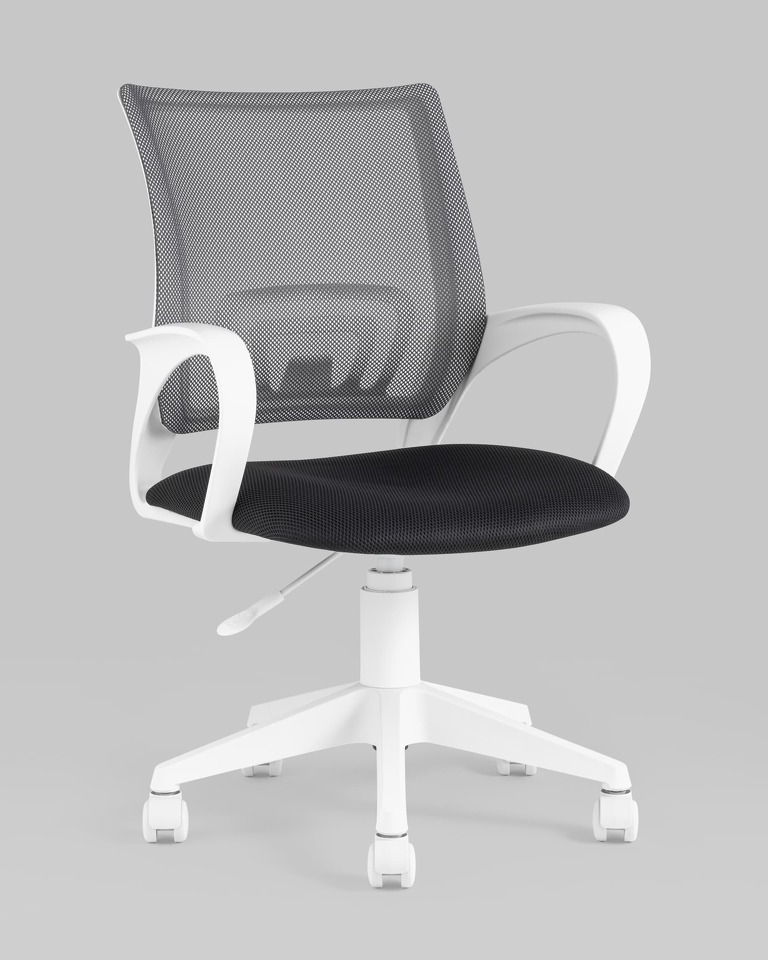 Фото №9  Кресло Кресло офисное TopChairs ST-BASIC-W серый крестовина пластик белый