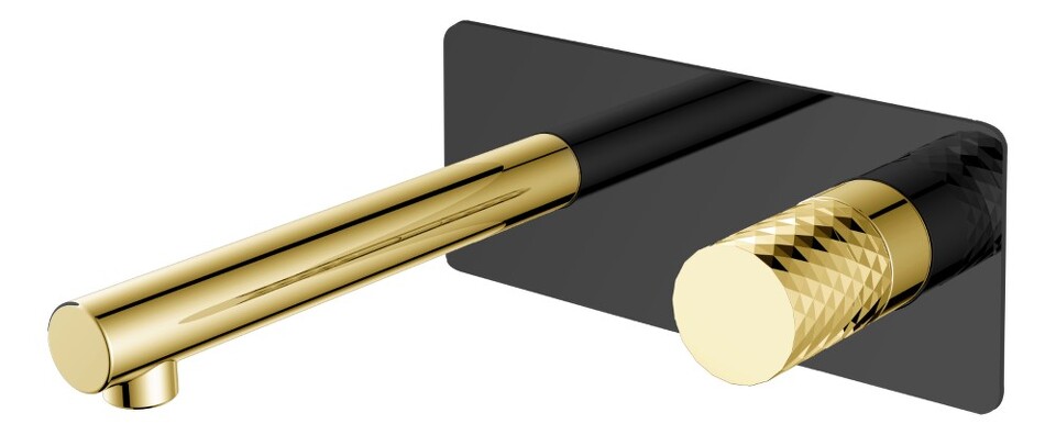 Фото №2  Boheme Смеситель STICK из стены BLACK DIAMOND GOLD